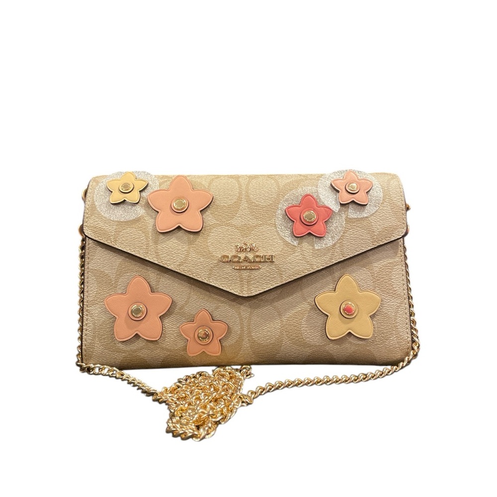 NWT Coach Signature Floral Envelope Clutch